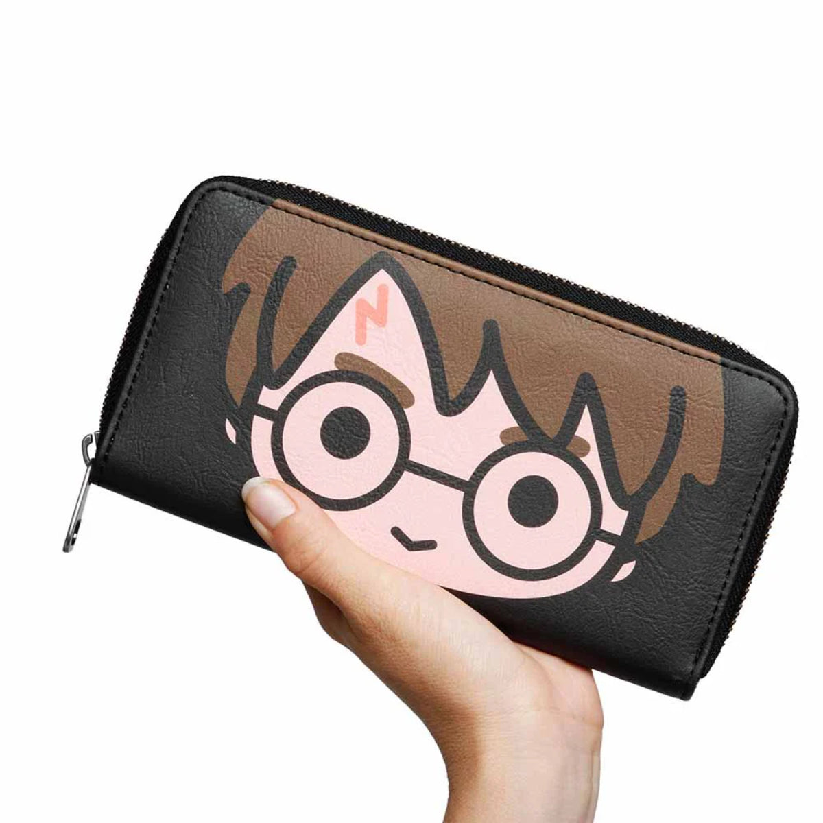 Harry Potter Chibi Portemonnaie braun mit 12 Kartenfächern 2 Scheinfächern und Münzfach