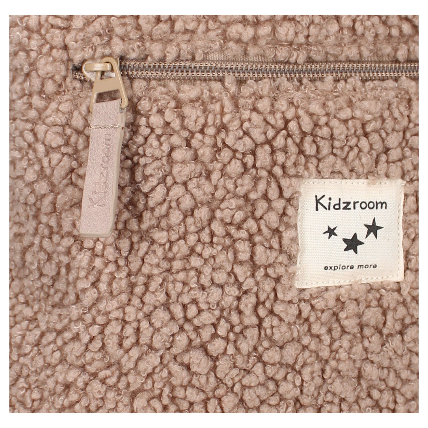 Kidzroom Turnbeutel Teddy in Town – Beige Beutel aus flauschigem Teddy-Stoff
