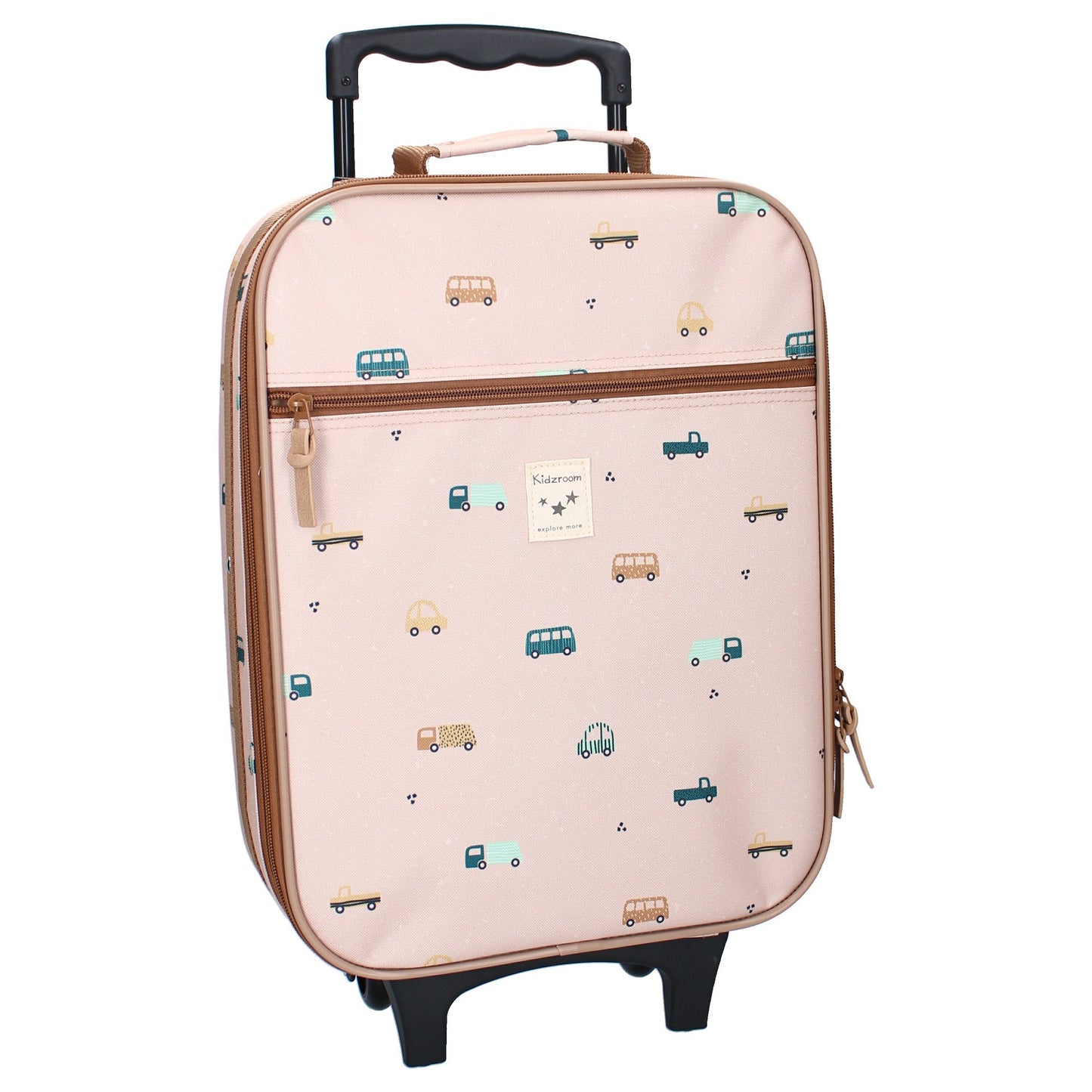 Kidzroom Kinderkoffer mit Rollen – Reisetrolley Auto-Design & Hauptfach