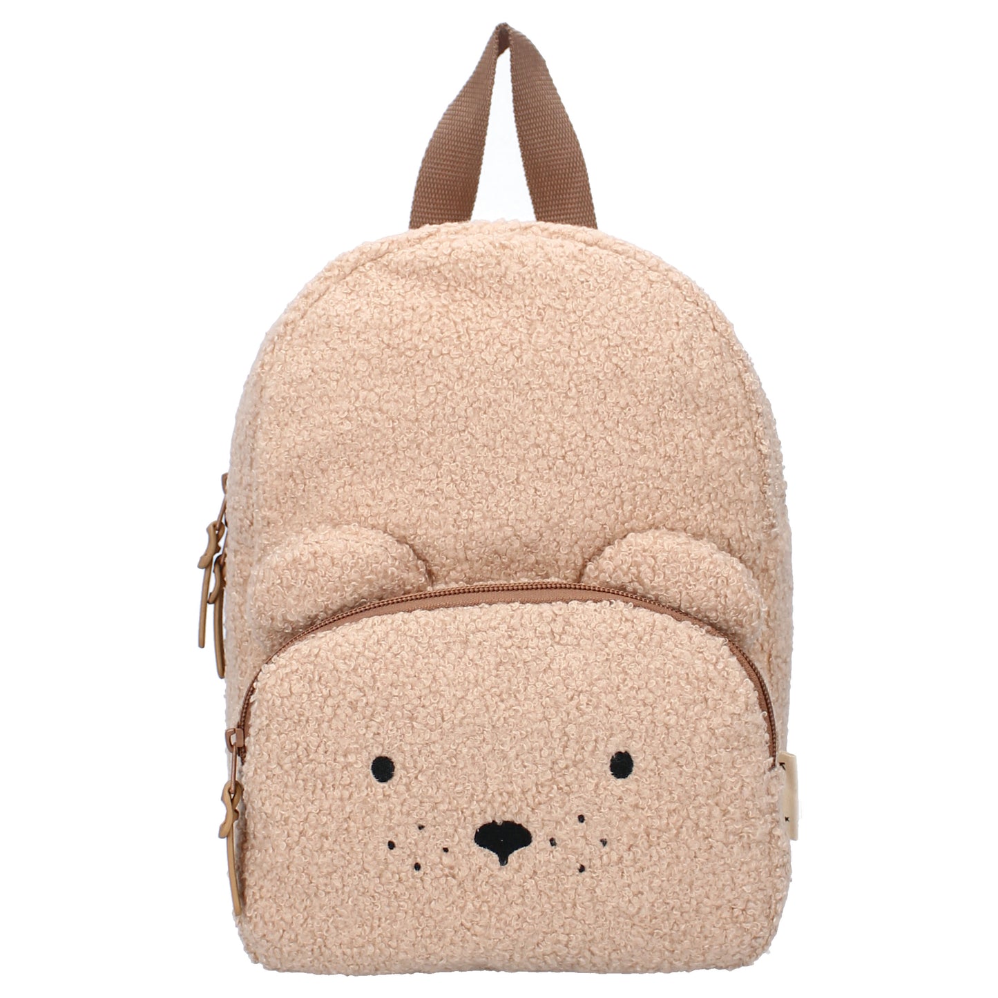 Kidzroom Kinder-Rucksack Schultasche – Teddy-Stoff mit Bärenohren
