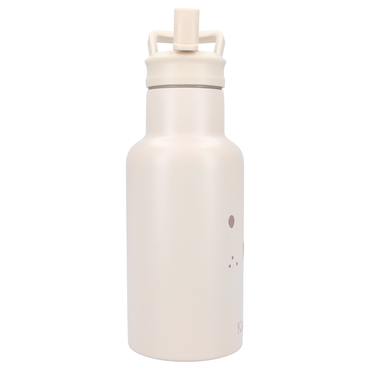 Kidzroom Wasserflasche Trinkflasche 350 ml für Kinder aus Edelstahl mit Strohhalm & Teddybär-Design