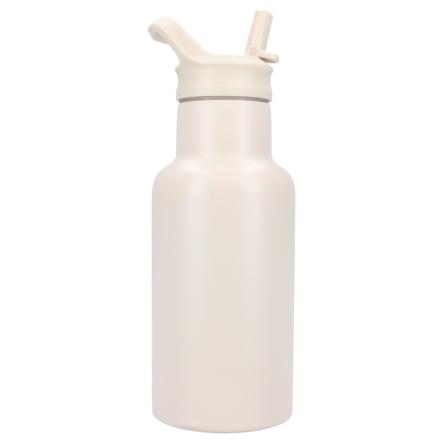 Kidzroom Wasserflasche Trinkflasche 350 ml für Kinder aus Edelstahl mit Strohhalm & Teddybär-Design