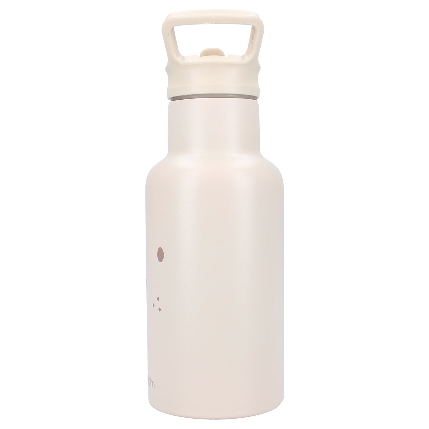 Kidzroom Wasserflasche Trinkflasche 350 ml für Kinder aus Edelstahl mit Strohhalm & Teddybär-Design