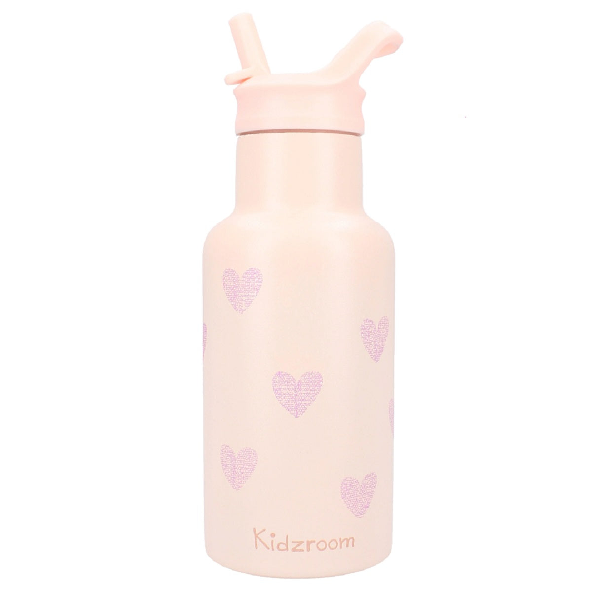 Kidzroom Wasserflasche Trinkflasche 350 ml für Kinder aus Edelstahl mit Strohhalm
