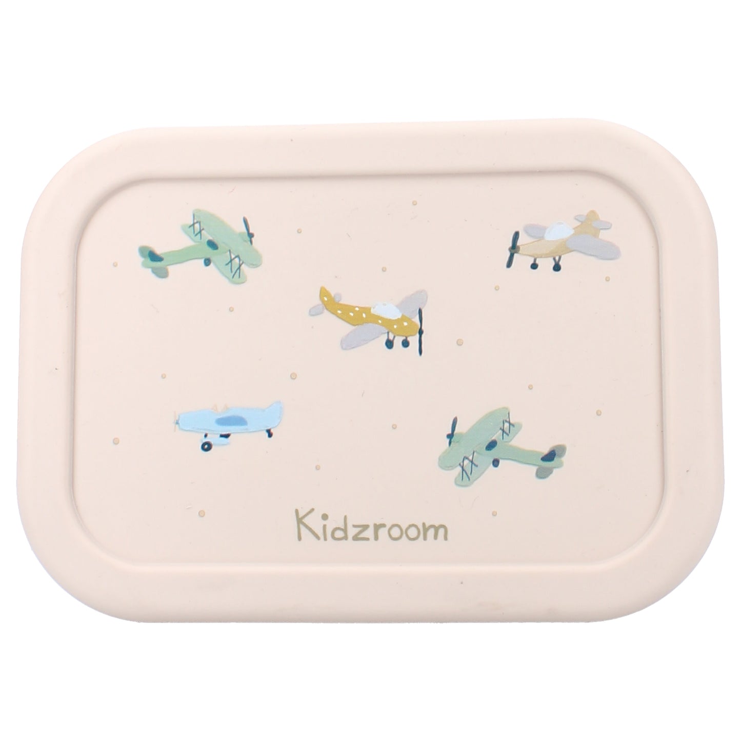 Kidzroom Kinder Lunchbox aus Silikon – Brotdose mit Flugzeug-Print & 3 Fächern