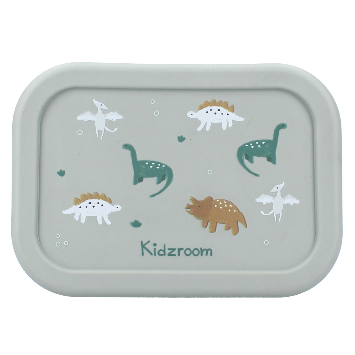 Kidzroom Kinder Lunchbox aus Silikon – Brotdose mit Dino-Print & 3 Fächern