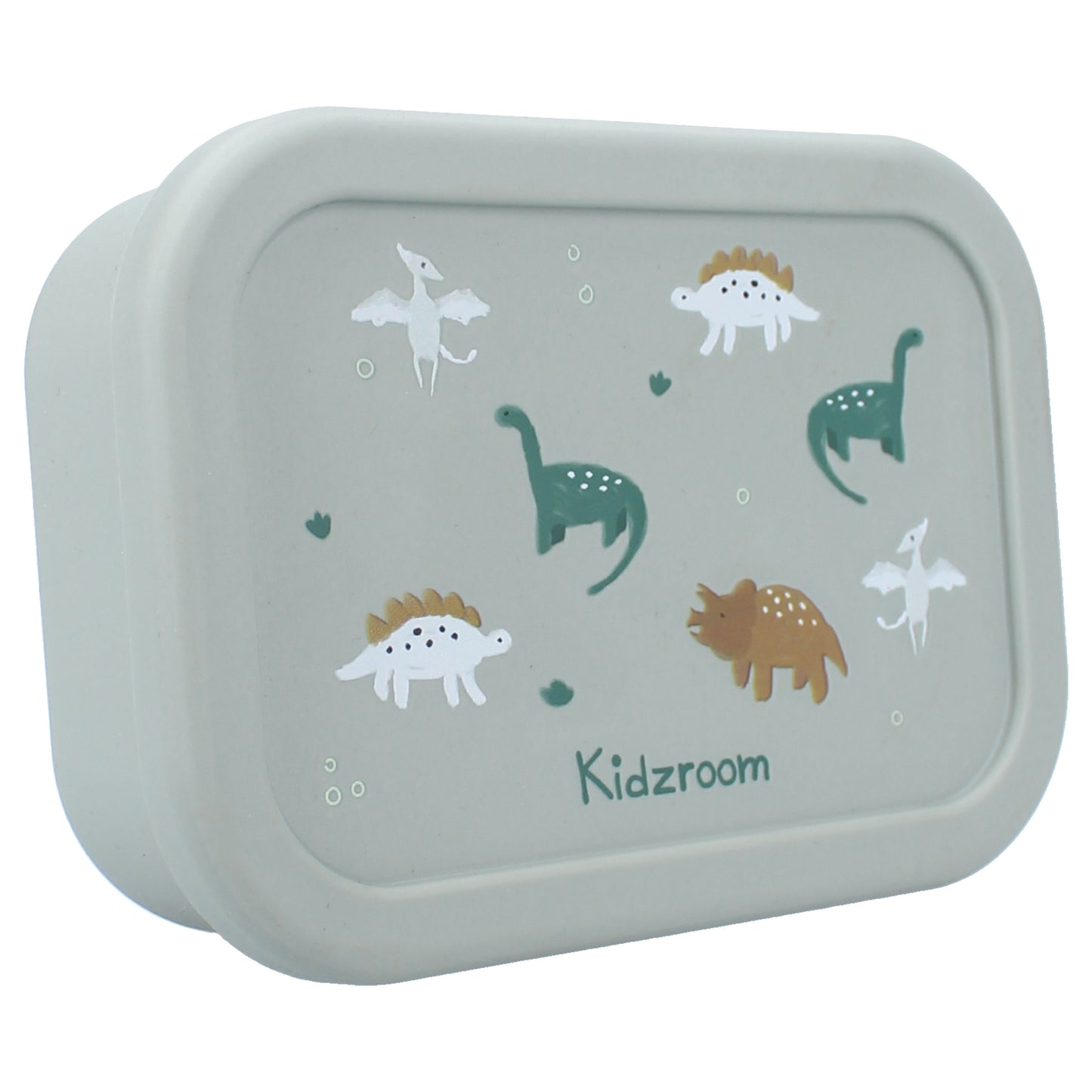 Kidzroom Kinder Lunchbox aus Silikon – Brotdose mit Dino-Print & 3 Fächern