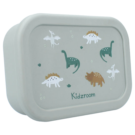 Kidzroom Kinder Lunchbox aus Silikon – Brotdose mit Dino-Print & 3 Fächern