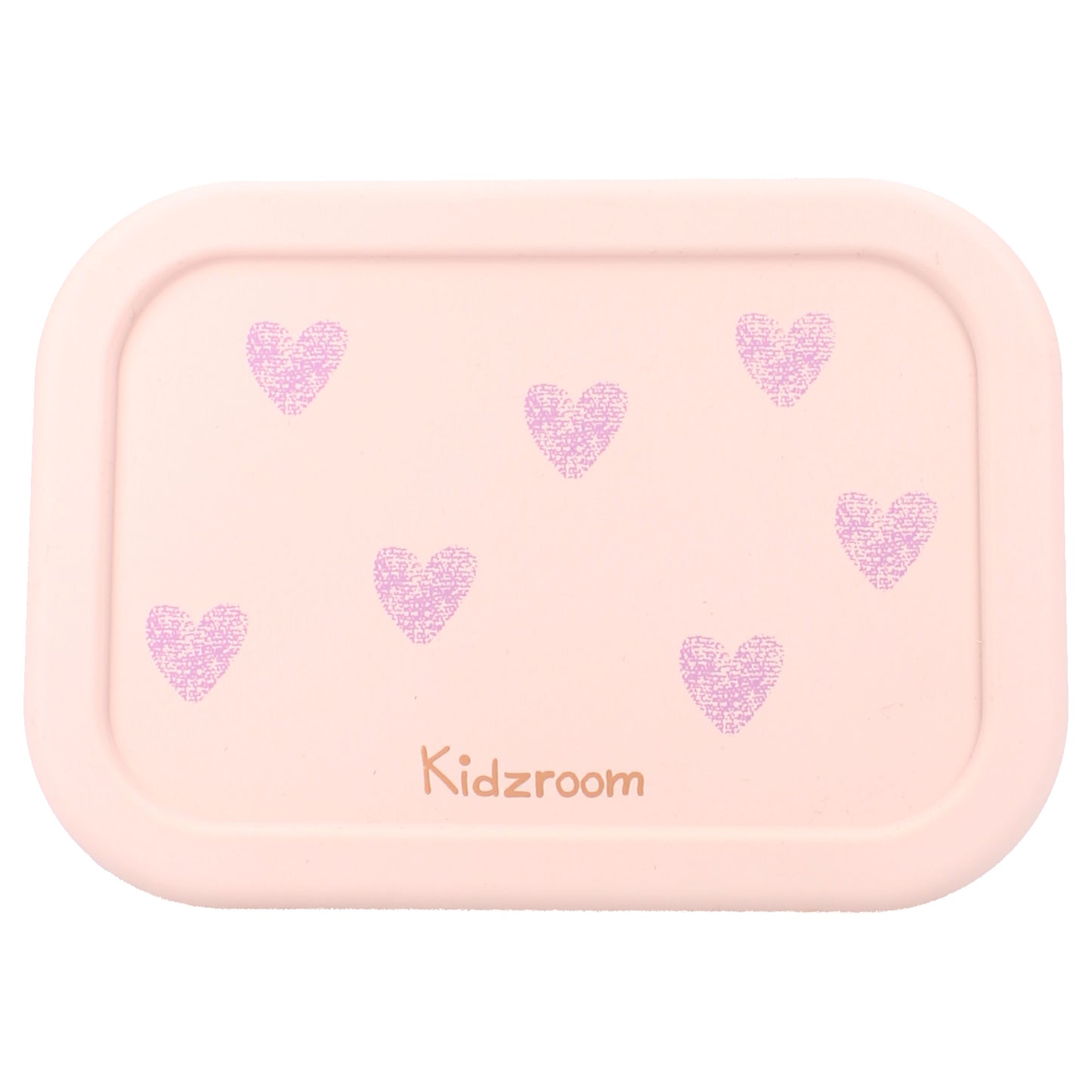 Kidzroom Kinder Lunchbox aus Silikon – Brotdose mit Herz-Print & 3 Fächern in Rosa