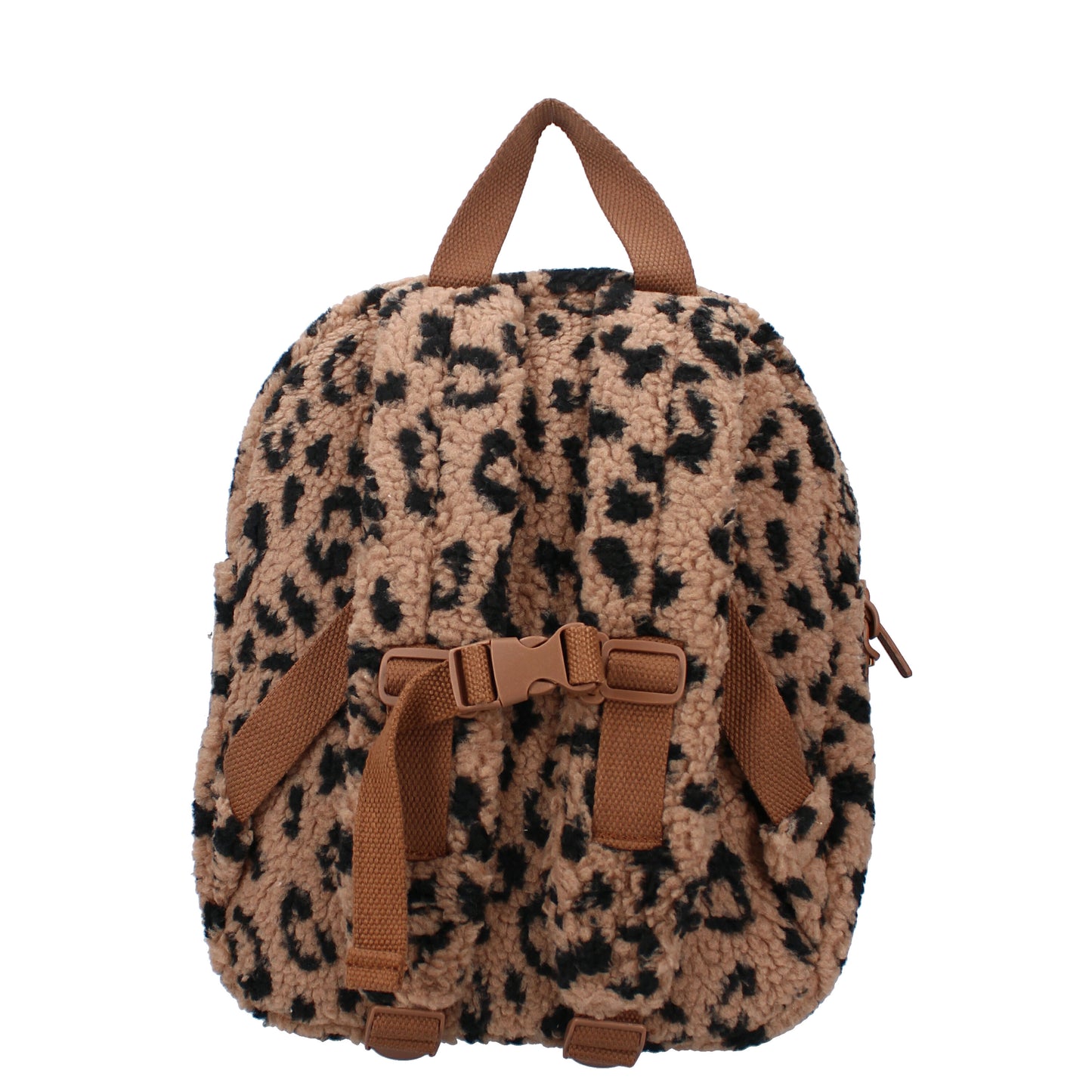 Kidzroom Kinder-Rucksack Tasche – Teddy-Stoff mit Panther-Print & Bärenohren