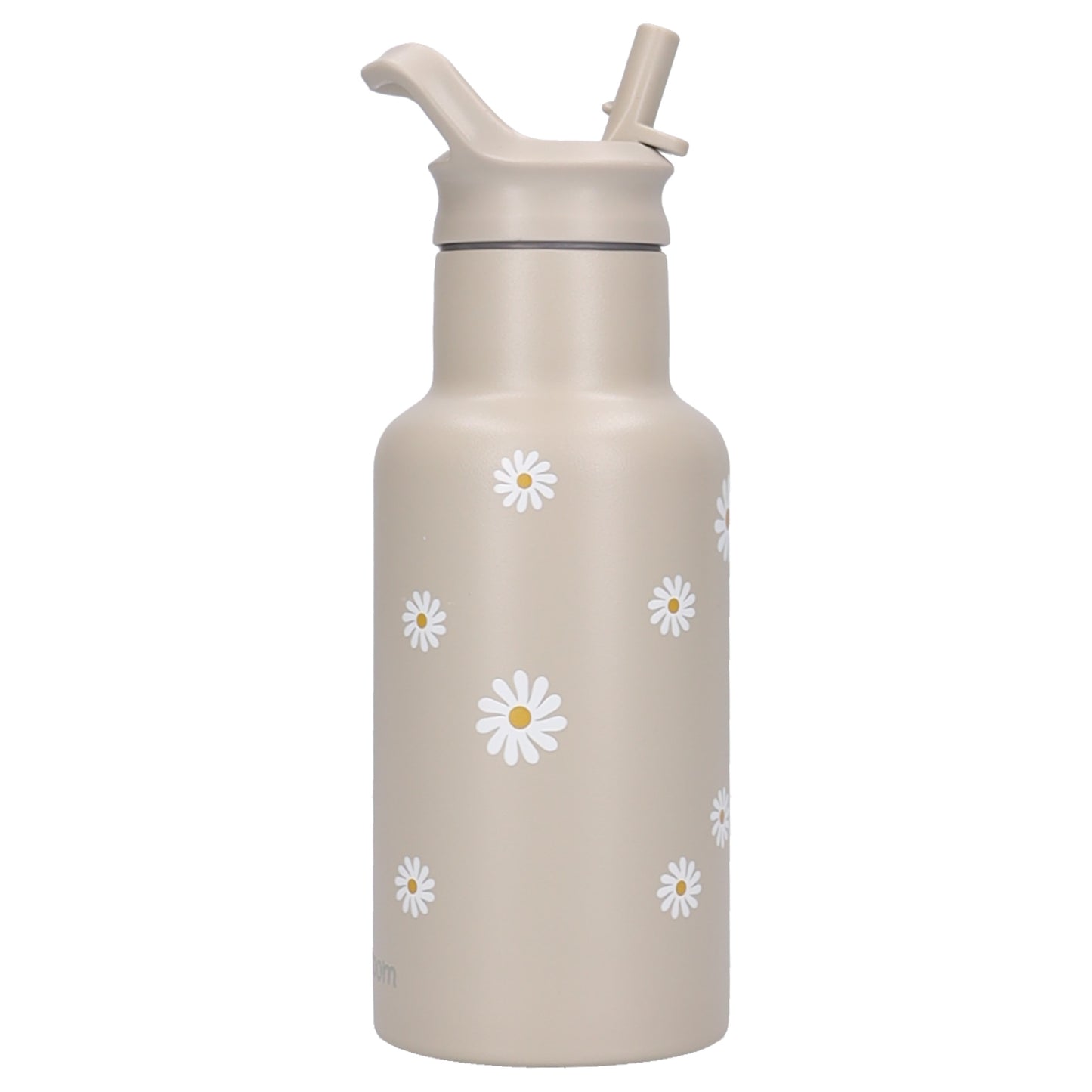 Kidzroom Nostalgia Trinkflasche Kinder 350 ml mit Strohhalm Blumen Motiv für Schule und Kita