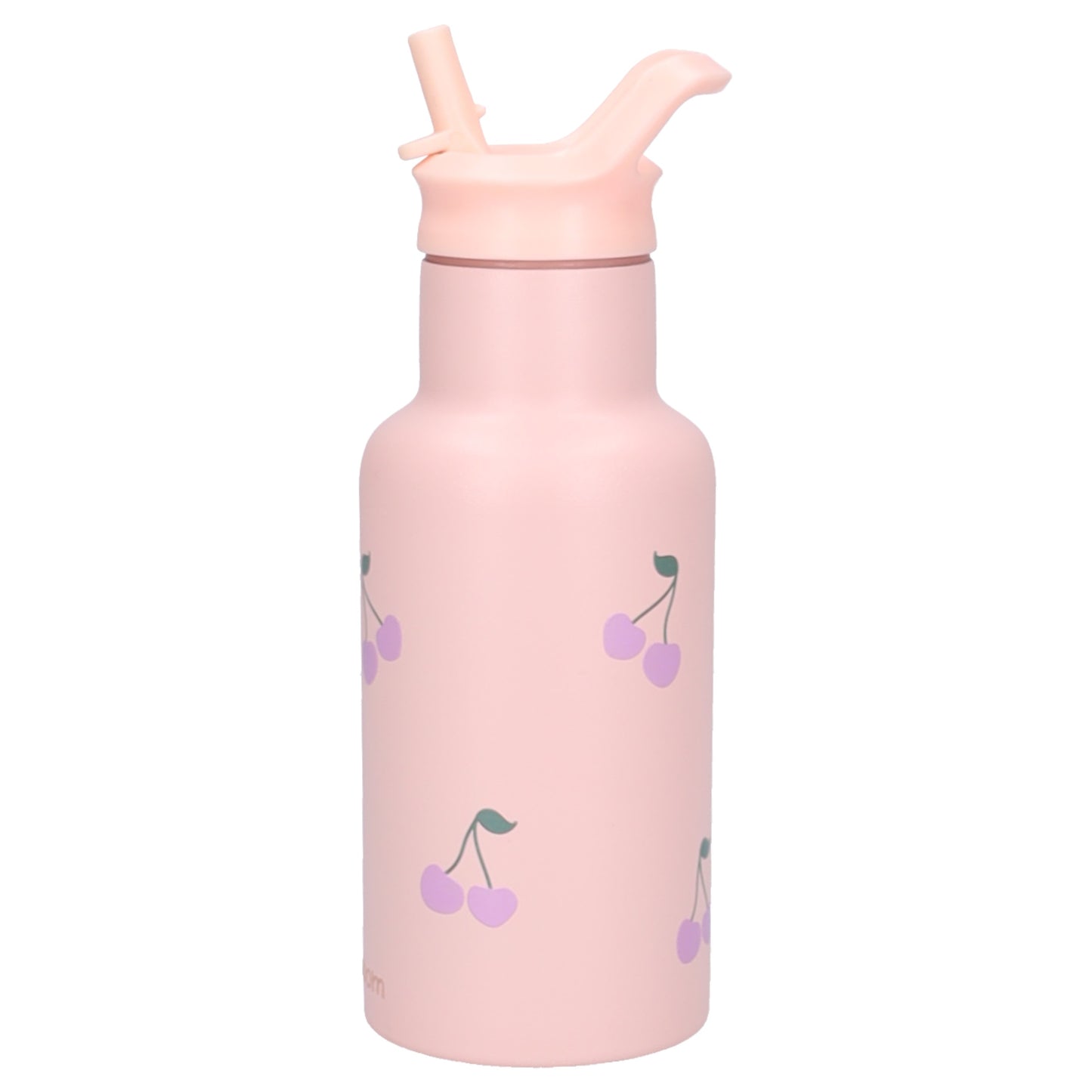 Kidzroom Nostalgia Trinkflasche Kinder 350 ml mit Strohhalm Blumen Motiv für Schule und Kita