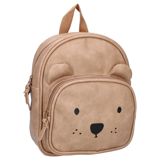 Kidzroom Kinderrucksack – Sandfarben mit Bärenmotiv für Kinder