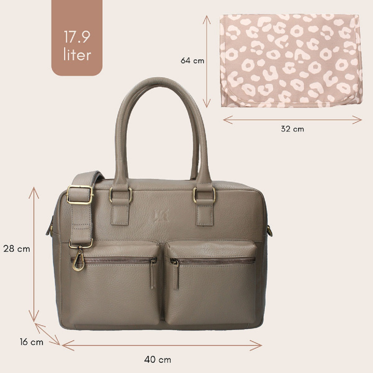 Kidzroom Lovely Leather Wickeltasche – Stilvolles Design aus hochwertigem Leder
