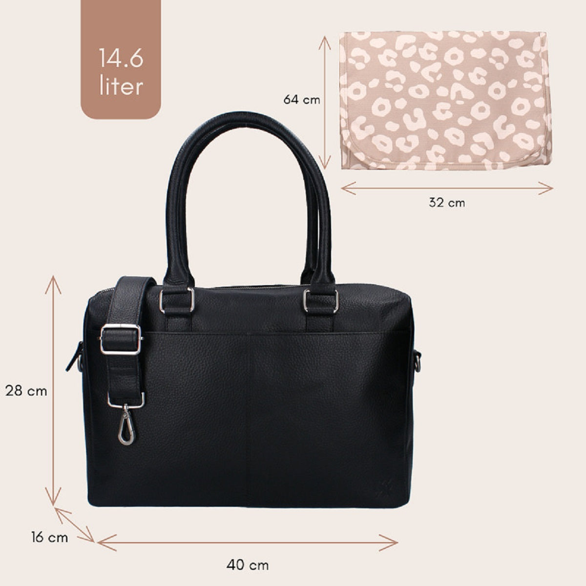 Kidzroom Lovely Leather Wickeltasche – Stilvolles Design aus hochwertigem Leder