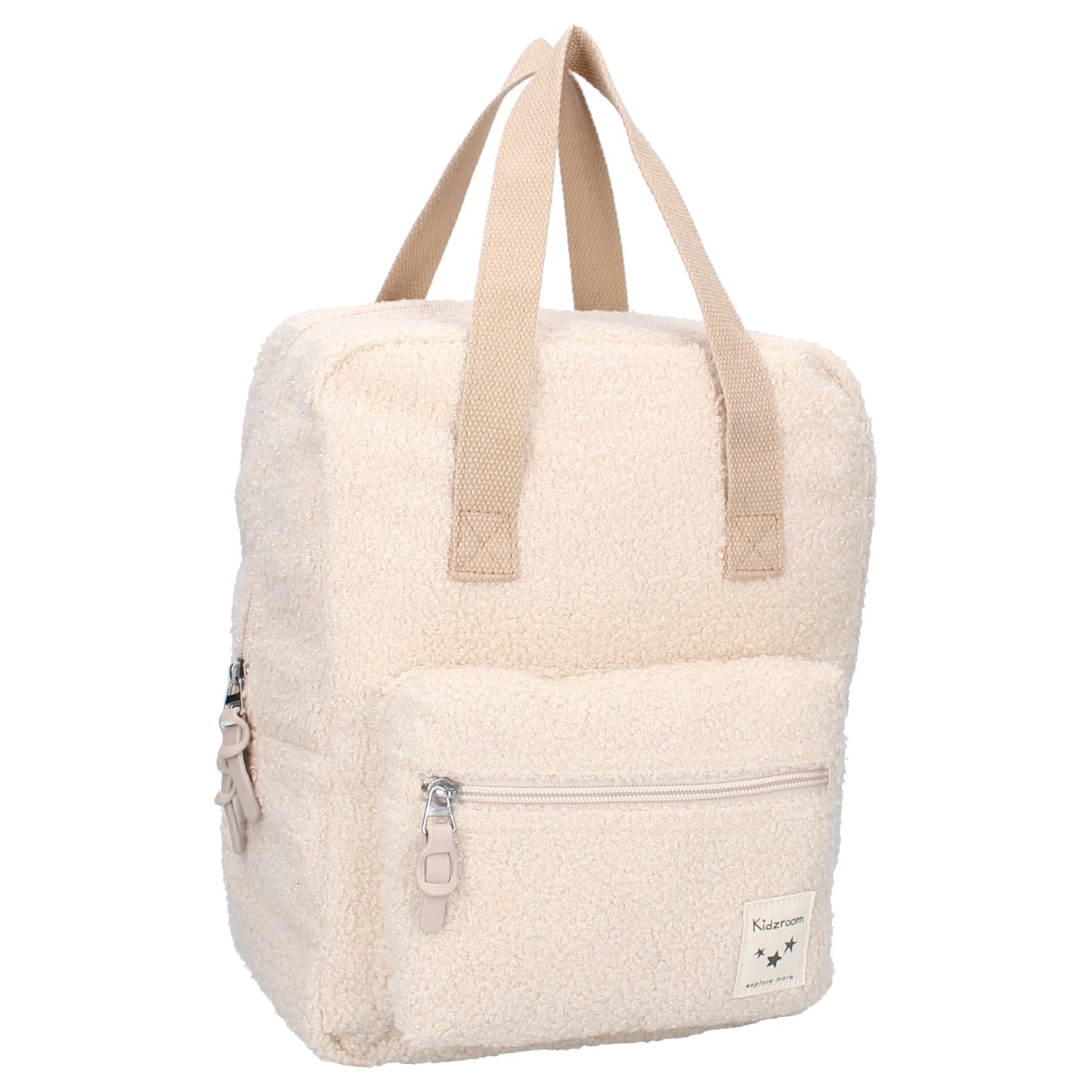 Kidzroom Rucksack – Teddystoff Kinderrucksack mit Fronttasche