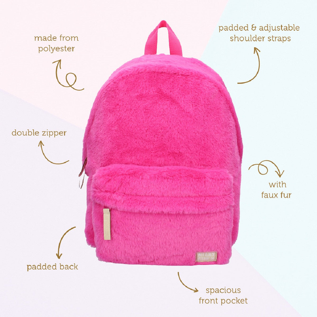 Milky Kiss The Wow Factor Rucksack – Verstellbare Gurte & praktische Vordertasche
