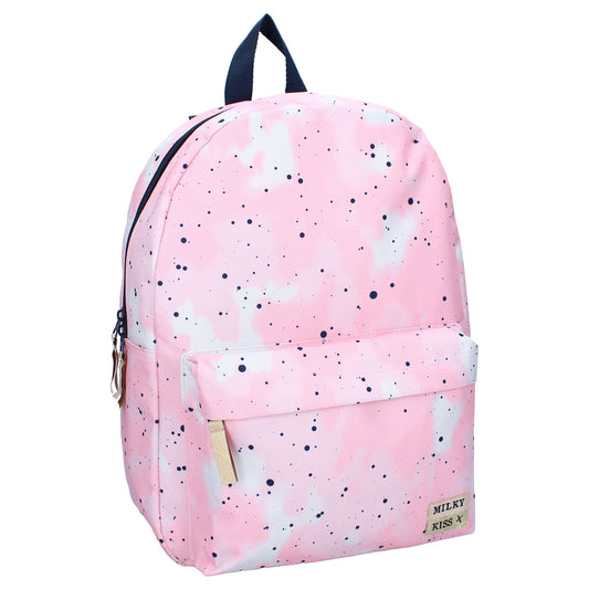 Milky Kiss Rucksack Next Level Vibes – Pinkfarbener Schulrucksack mit Reißverschlussfächern