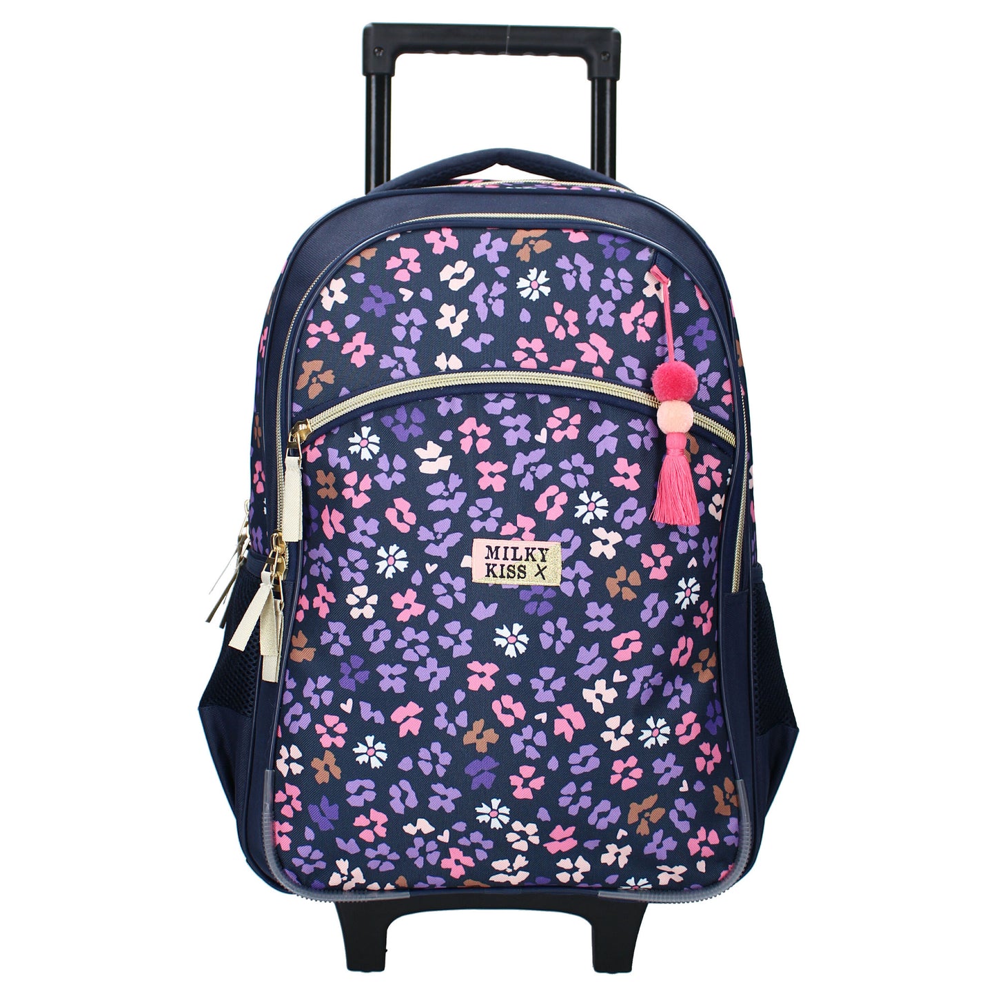 Milky Kiss Trolley-Rucksack Divine Days Dunkelblau mit Blumen