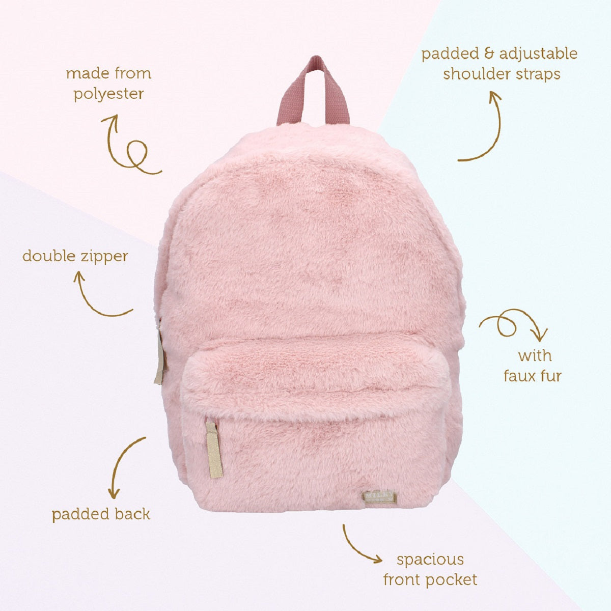 Milky Kiss The Wow Factor Rucksack Verstellbare Gurte & praktische Vordertasche