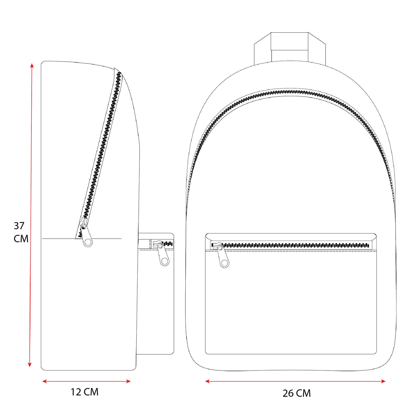 Milky Kiss The Wow Factor Rucksack Verstellbare Gurte & praktische Vordertasche