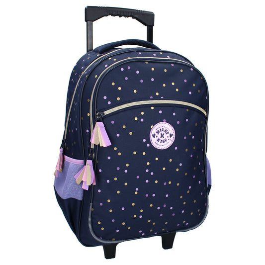 Milky Kiss Trolley-Rucksack Dotted Delight Dunkelblau mit Punkten