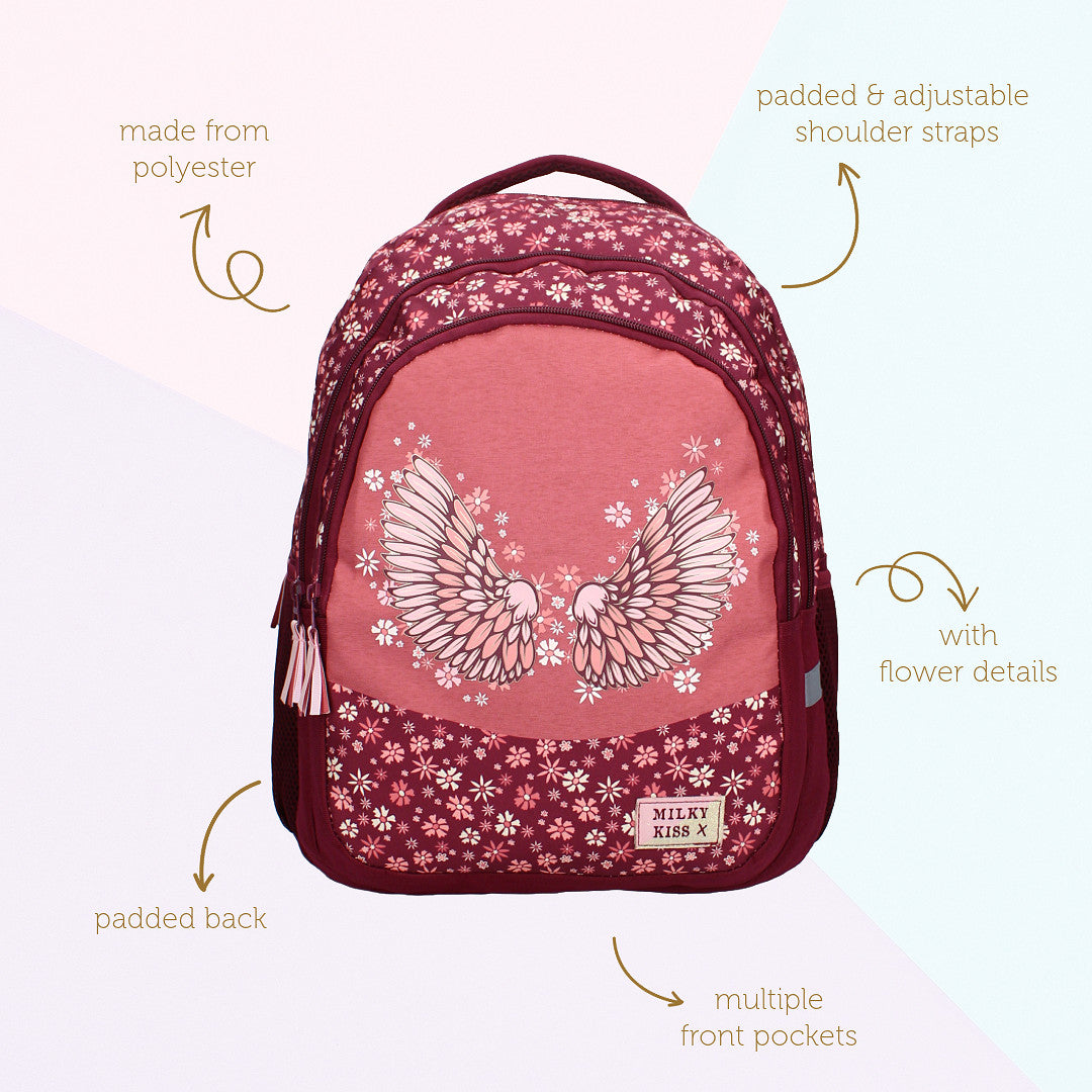 Milky Kiss Rucksack – Schultasche mit Große-Fächer Schulrucksack