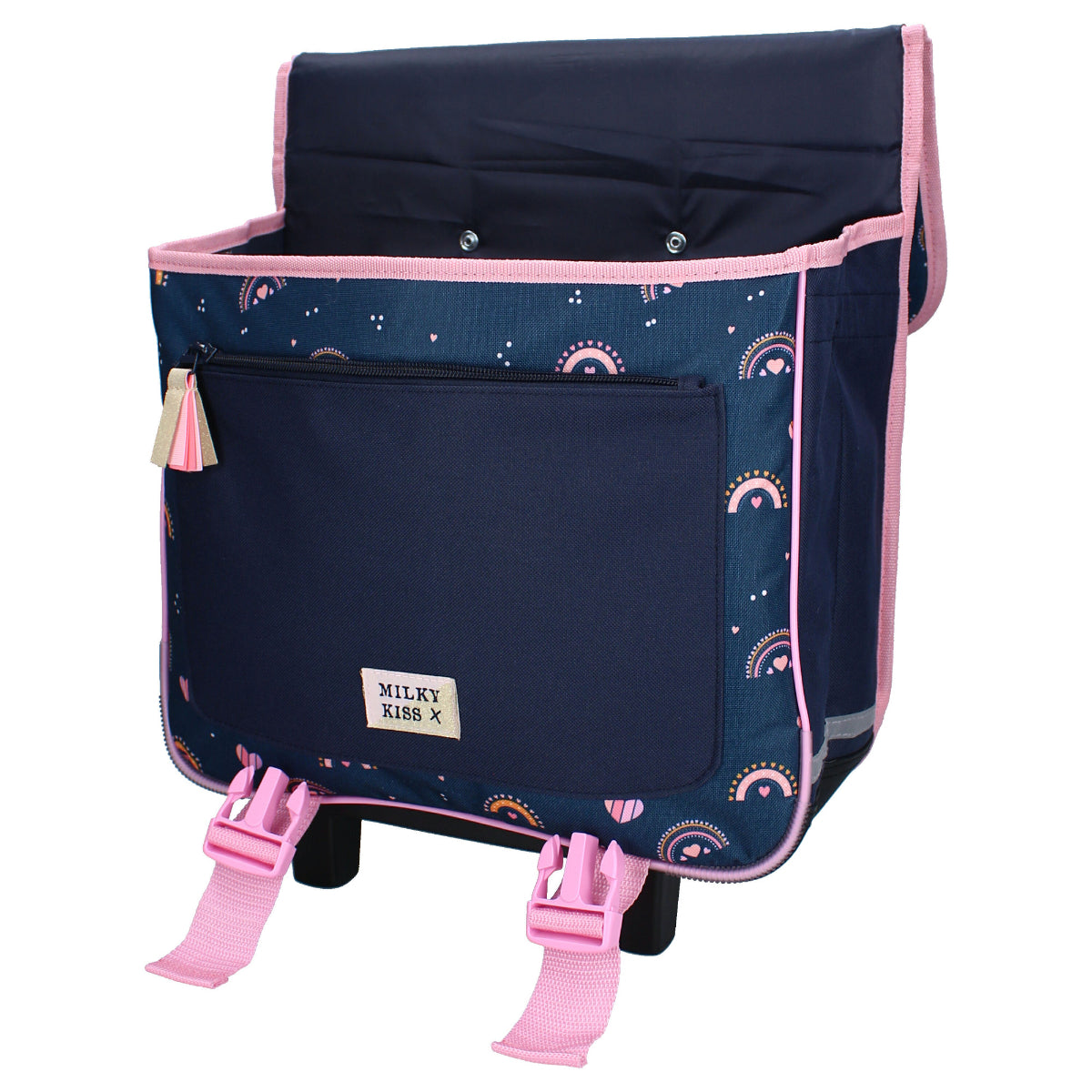 Milky Kiss Rucksack Herz mit Regenbögen und Griff Schultasche