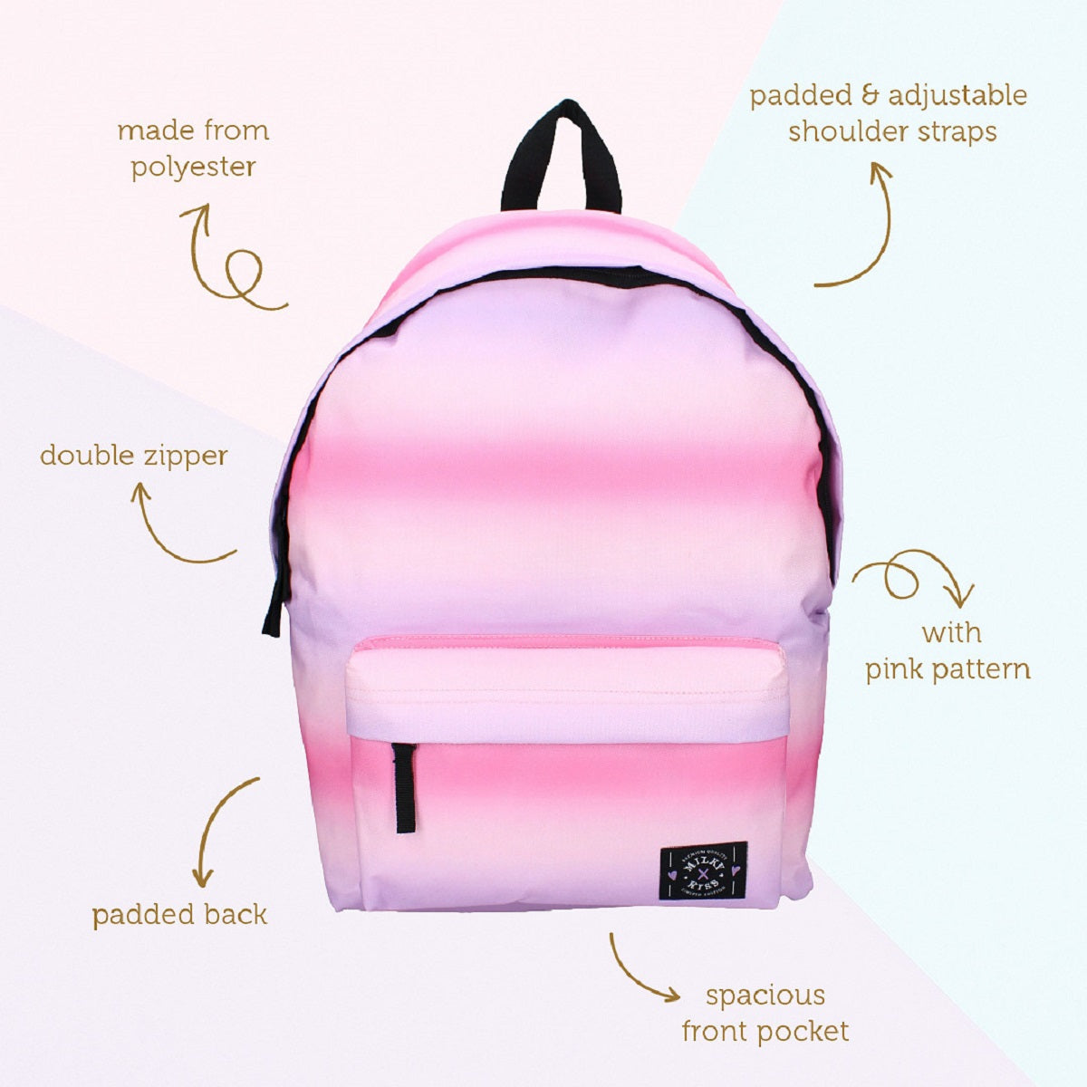 Milky Kiss Schulrucksack Praktischer und stylischer Tasche