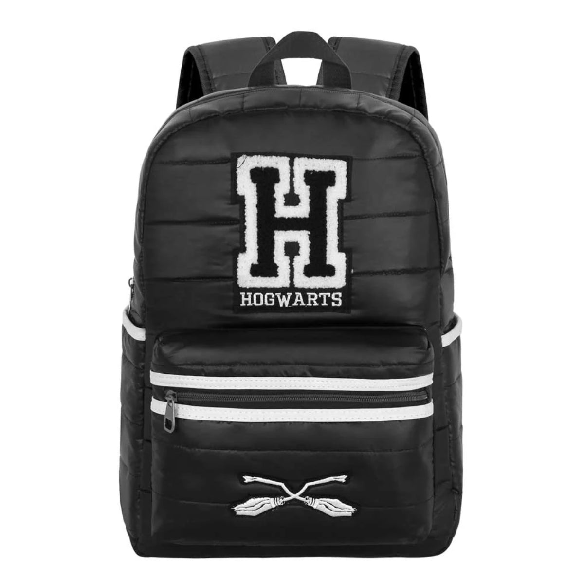 Harry Potter Schulrucksack Schwarz gepolsterter Backpack für Schule Alltag Reise