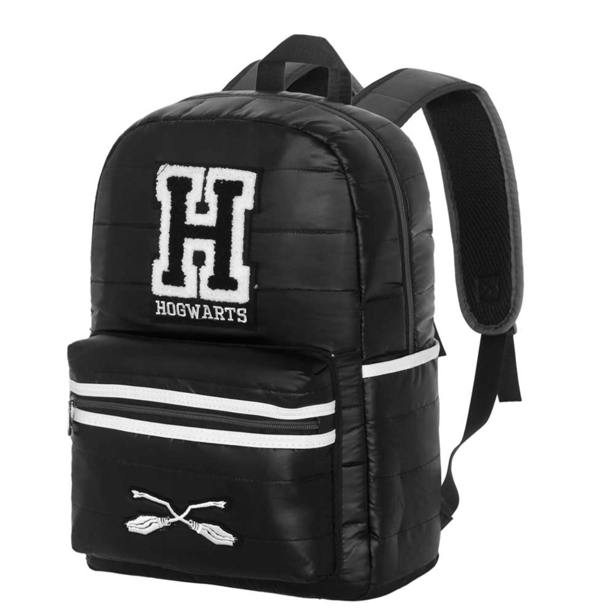 Harry Potter Schulrucksack Schwarz gepolsterter Backpack für Schule Alltag Reise