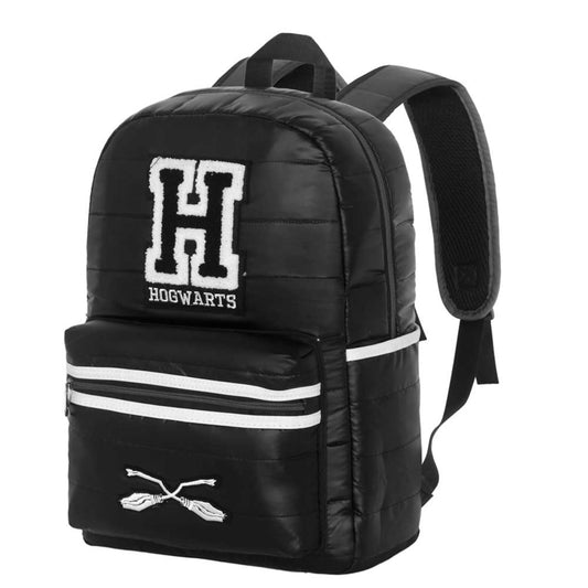 Harry Potter Schulrucksack Schwarz gepolsterter Backpack für Schule Alltag Reise