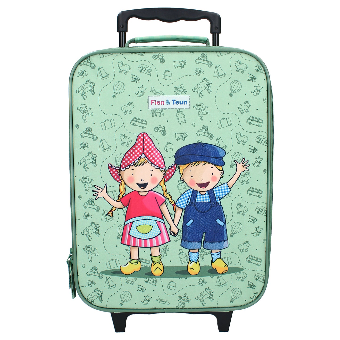 Fien & Teun Trolley Koffer Dierenvriendjes für Kinder aus Polyester