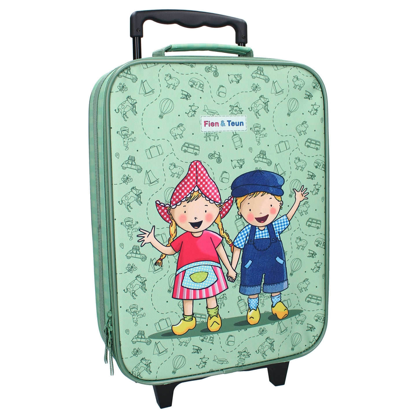 Fien & Teun Trolley Koffer Dierenvriendjes für Kinder aus Polyester