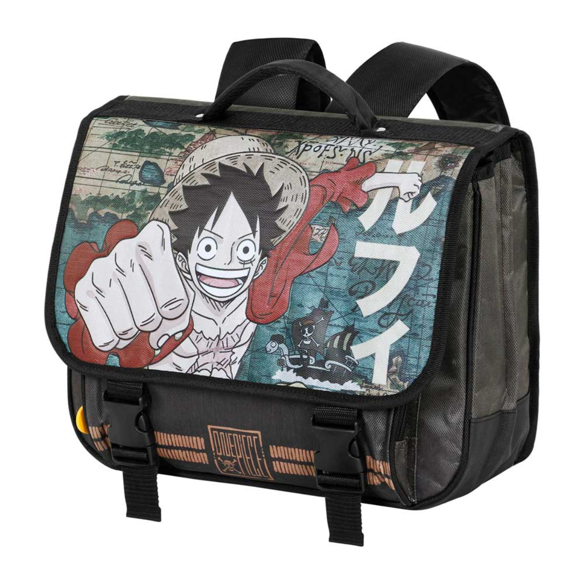 One Piece Schulranzen 38 × 30 × 12 cm mit Überschlag und Steckverschluss
