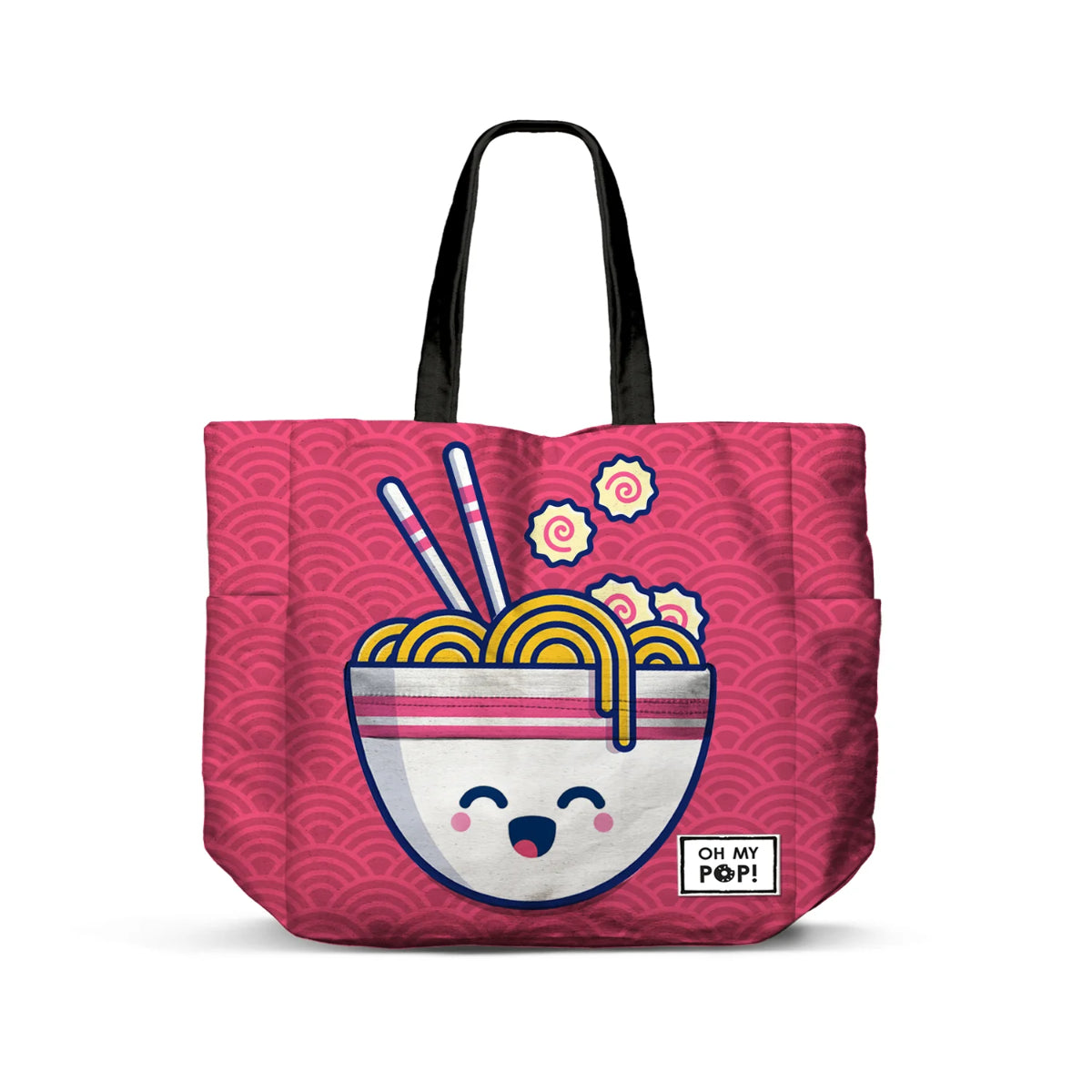Oh My Pop Yaki Shopper pink Tote Bag horizontal mit Reißverschluss und Innentasche