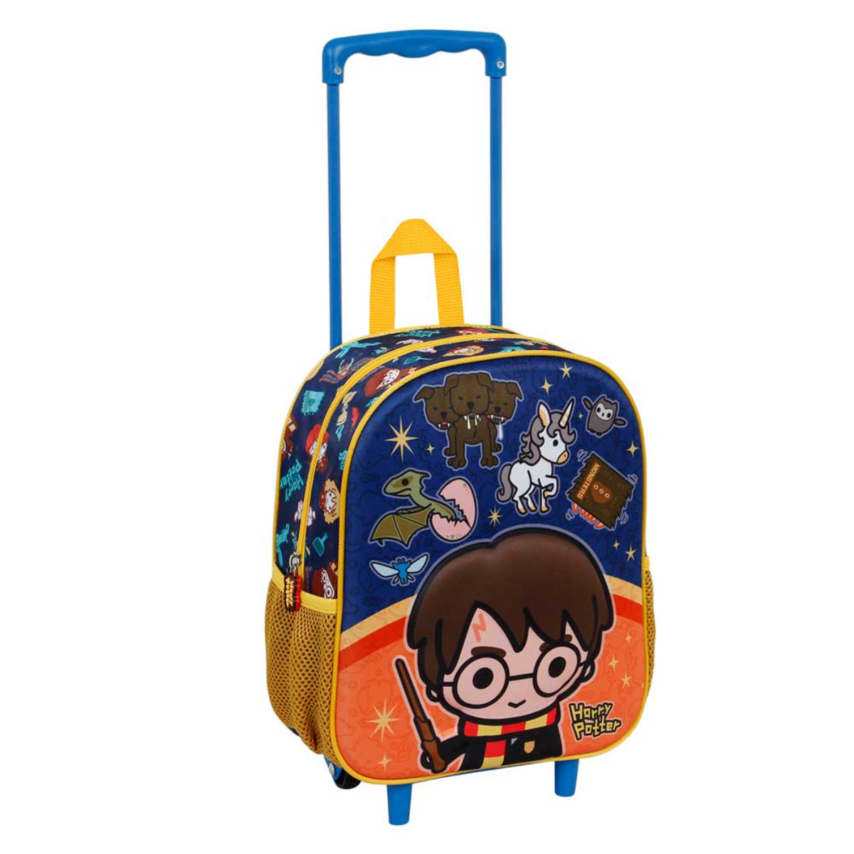 Harry Potter Wappen Kinder Trolley Rucksack 3D Orange Rollen Schule Reise