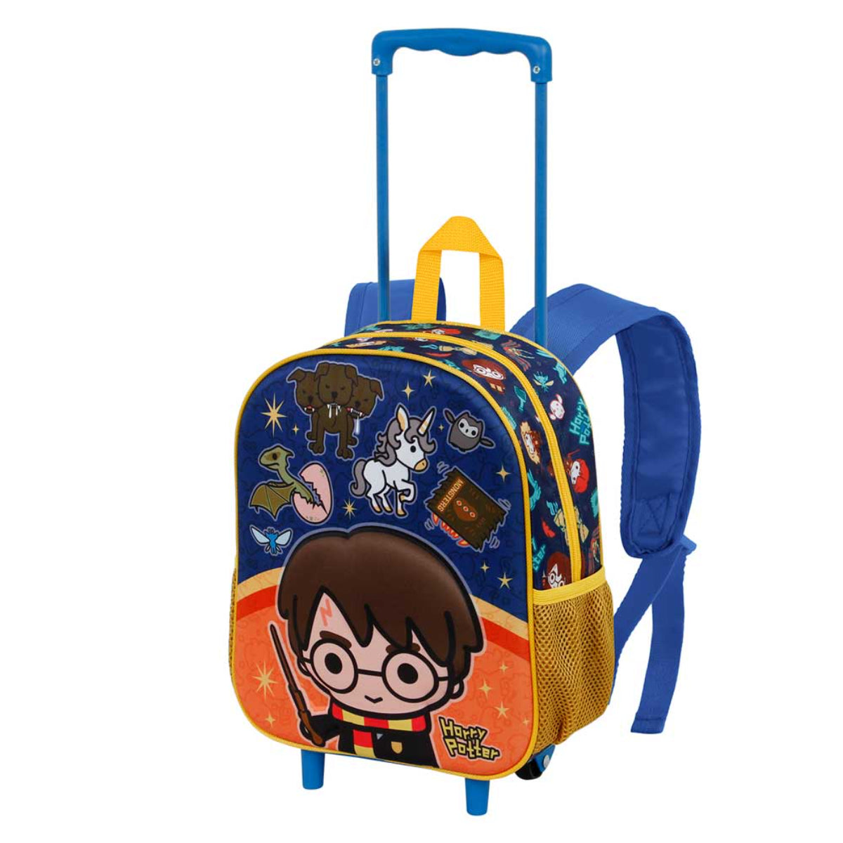 Harry Potter Wappen Kinder Trolley Rucksack 3D Orange Rollen Schule Reise