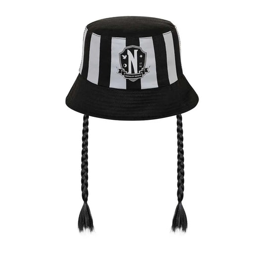 Wednesday Braid Kinder Bucket Hat schwarz 50 cm für Alltag und Freizeit