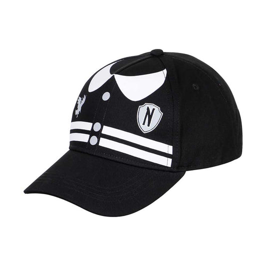 Wednesday Kinder Kappe Baseball Cap Schwarz aus Baumwolle mit Klettverschluss