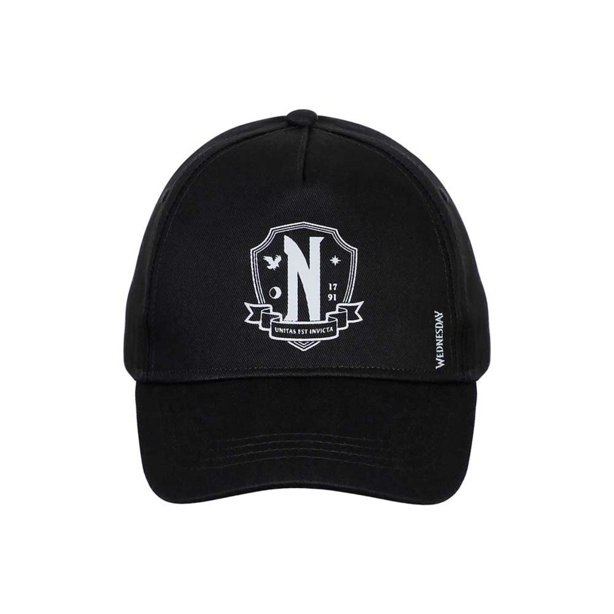 Wednesday Original Kinder Cap schwarz mit Schirm verstellbar für Alltag und Freizeit