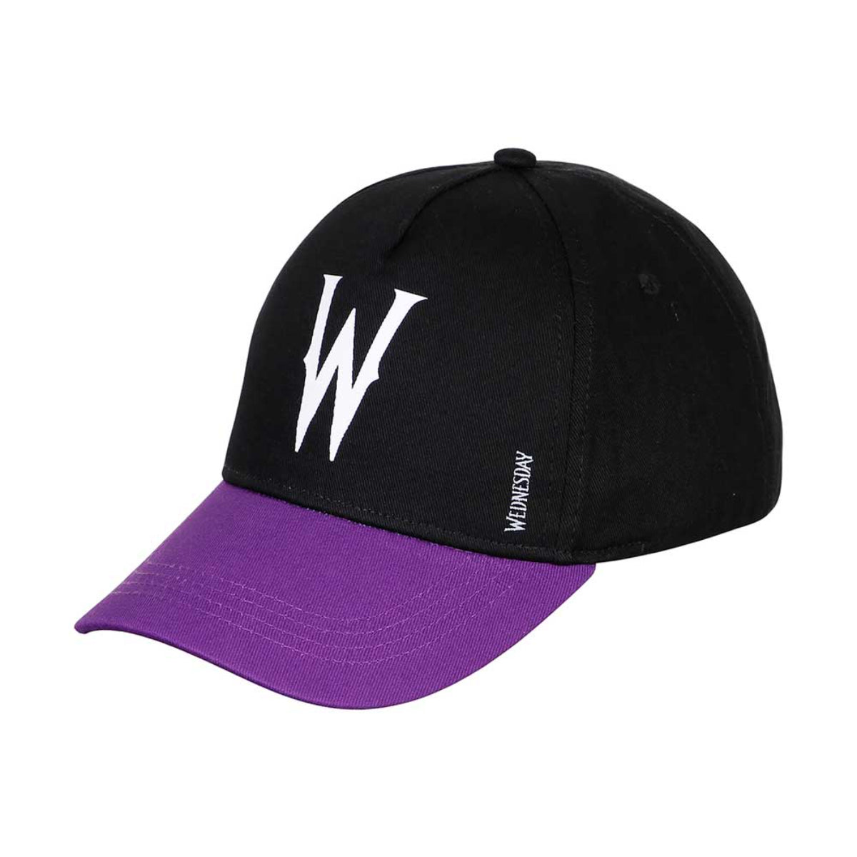 Wednesday W Kinder Kappe schwarz 100% Baumwolle verstellbare Passform