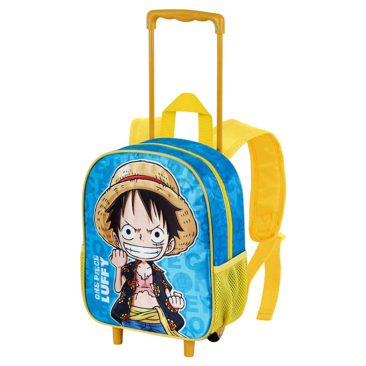 One Piece Kleiner Kinder Rucksack mit Rollen Blau Reisetasche mit Trolleyfunktion