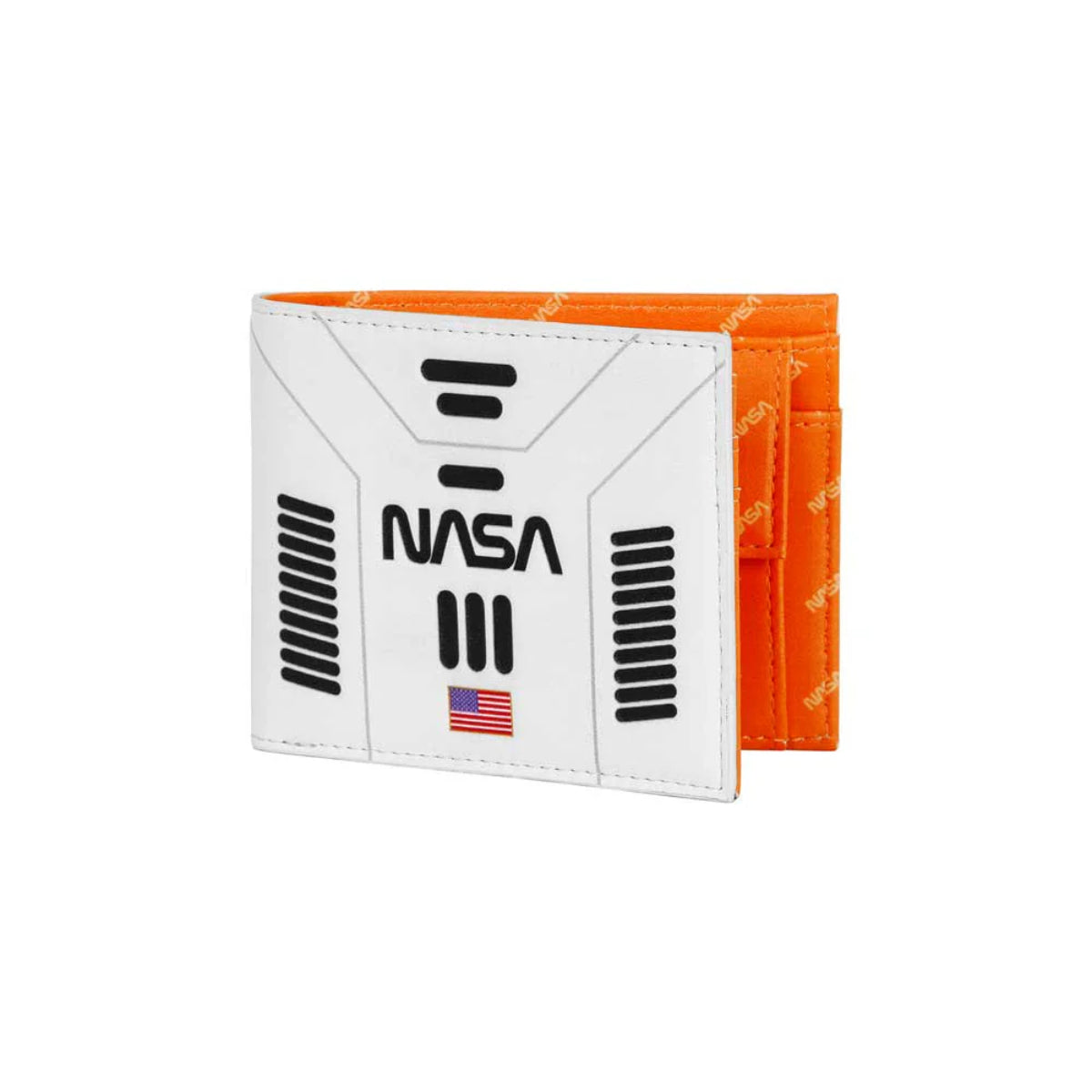 NASA Spaceship Herren Geldbörse weiß kompaktes Wallet mit zentralem Scheinfach