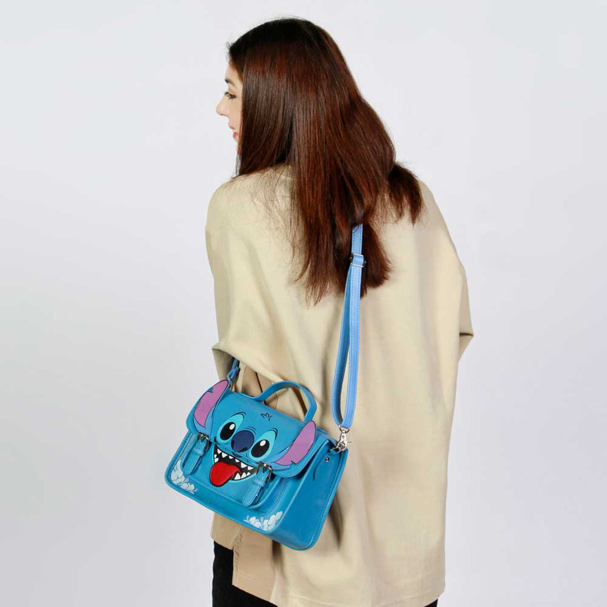 Disney Lilo and Stitch Satchel Bag Rucksack Umhängetasche mit Magnetklappe