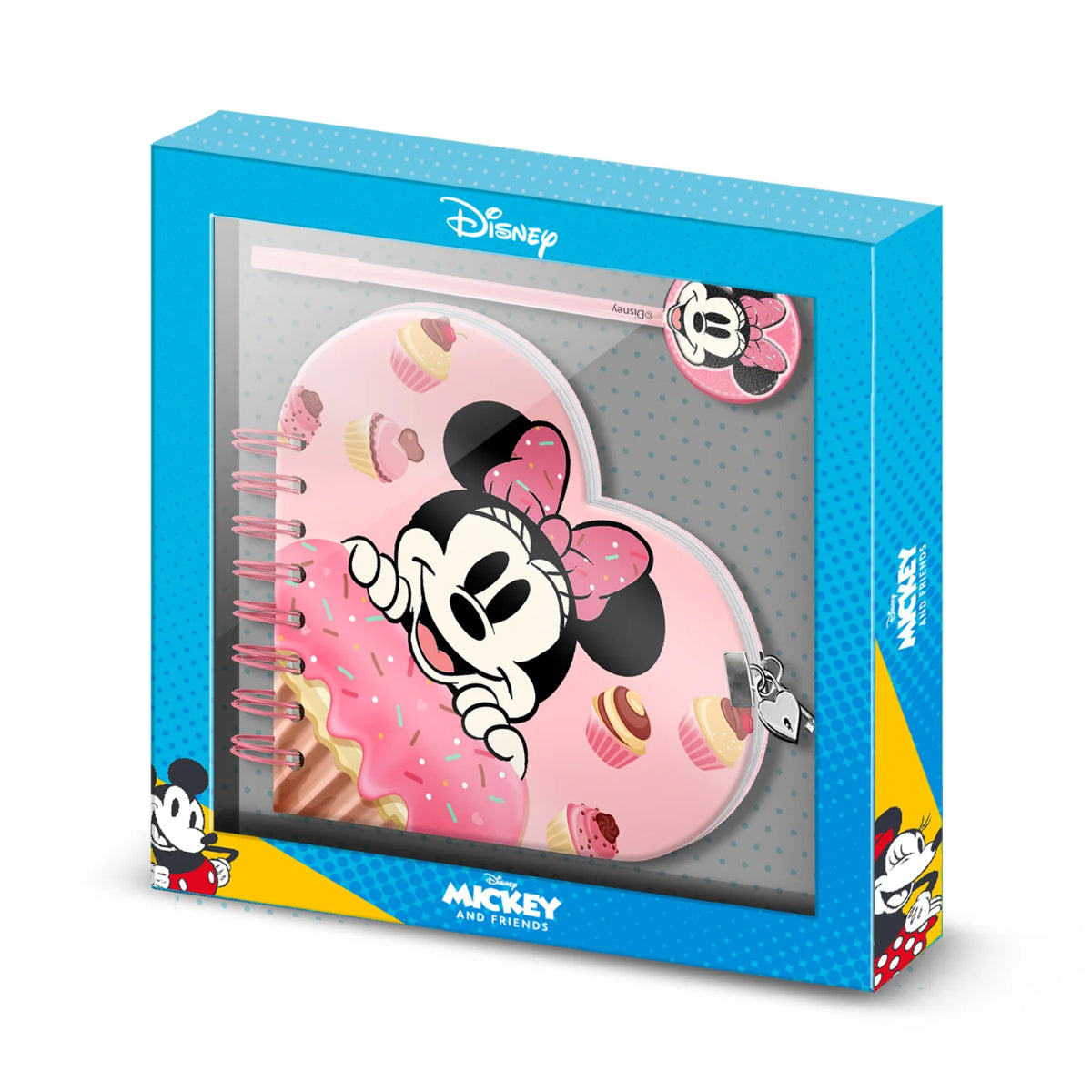 Disney Minnie Mouse Tagebuch Set für Kinder mit Stift Schloss und Schlüssel Rosa