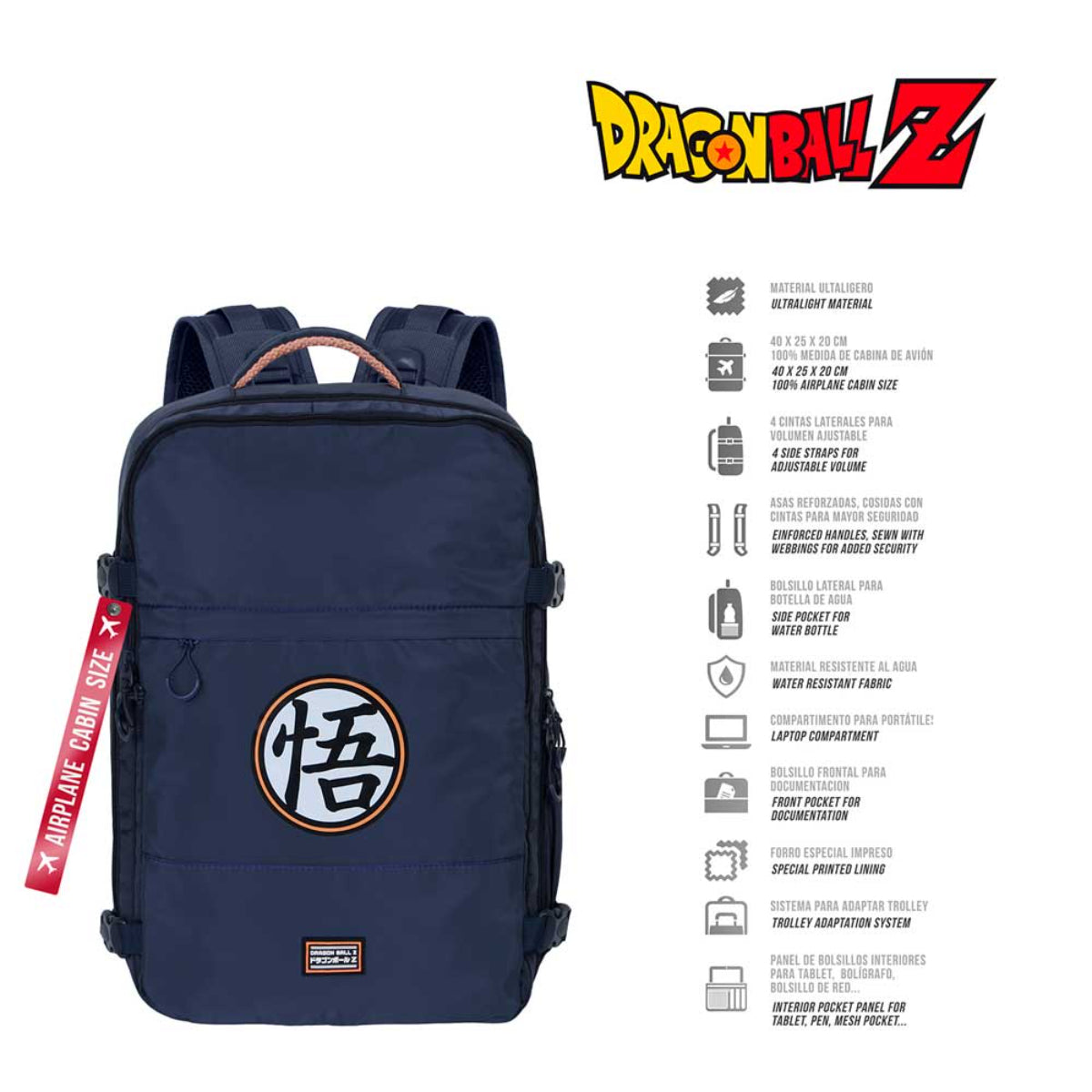 Dragon Ball Symbol Mercury Kabinenrucksack Handgepäck Reise Flugzeug