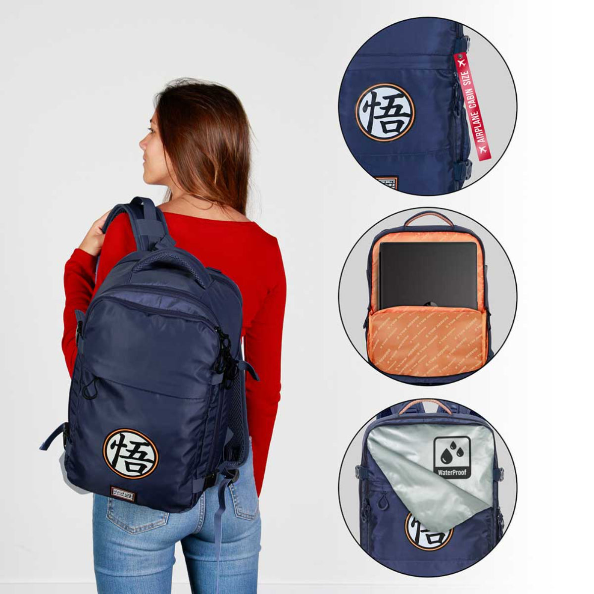 Dragon Ball Symbol Mercury Kabinenrucksack Handgepäck Reise Flugzeug