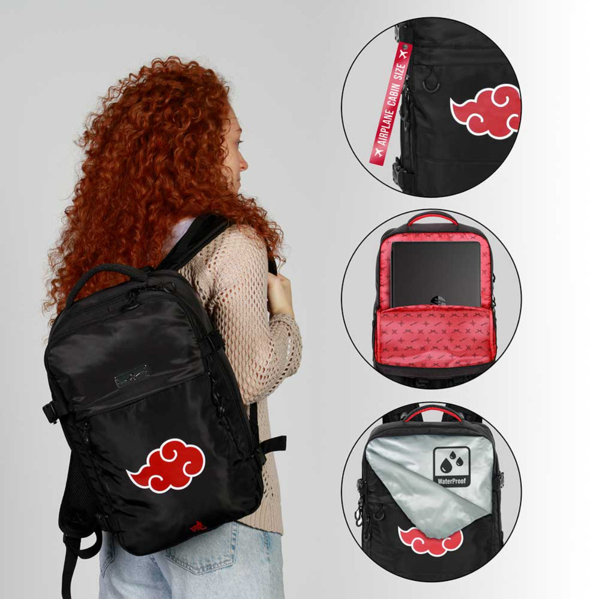 Naruto Handgepäck Rucksack Schwarz 40 × 20 × 25 cm Underseat Backpack