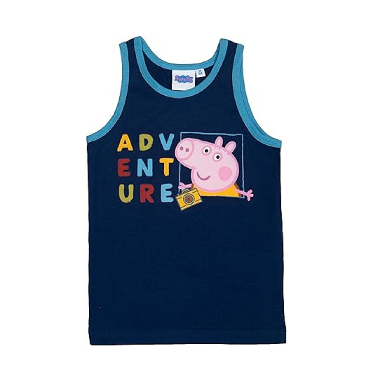 Peppa Wutz Unterhemd für Jungen Kinder Tank Top Hemdchen Unterwäsche Blau (2er Pack)